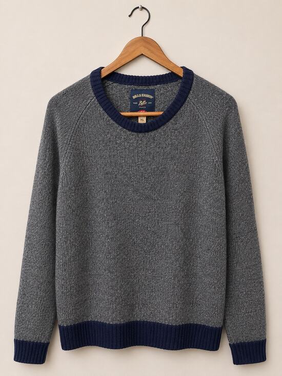 Bills khakis Other - Bills Khakis Mens XL Wool Sweater Gray Blue Crewneck Made in USA Classic Preppy